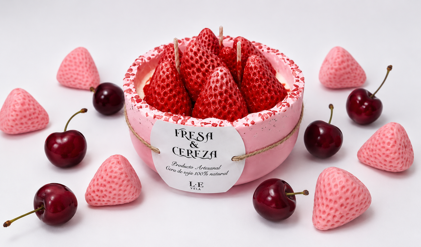 Vela Fresas y Cereza