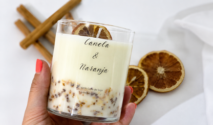Vela Canela y naranja