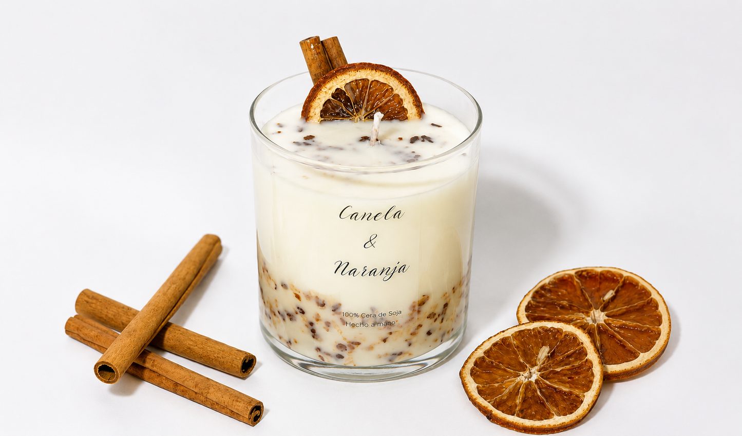 Vela Canela y naranja