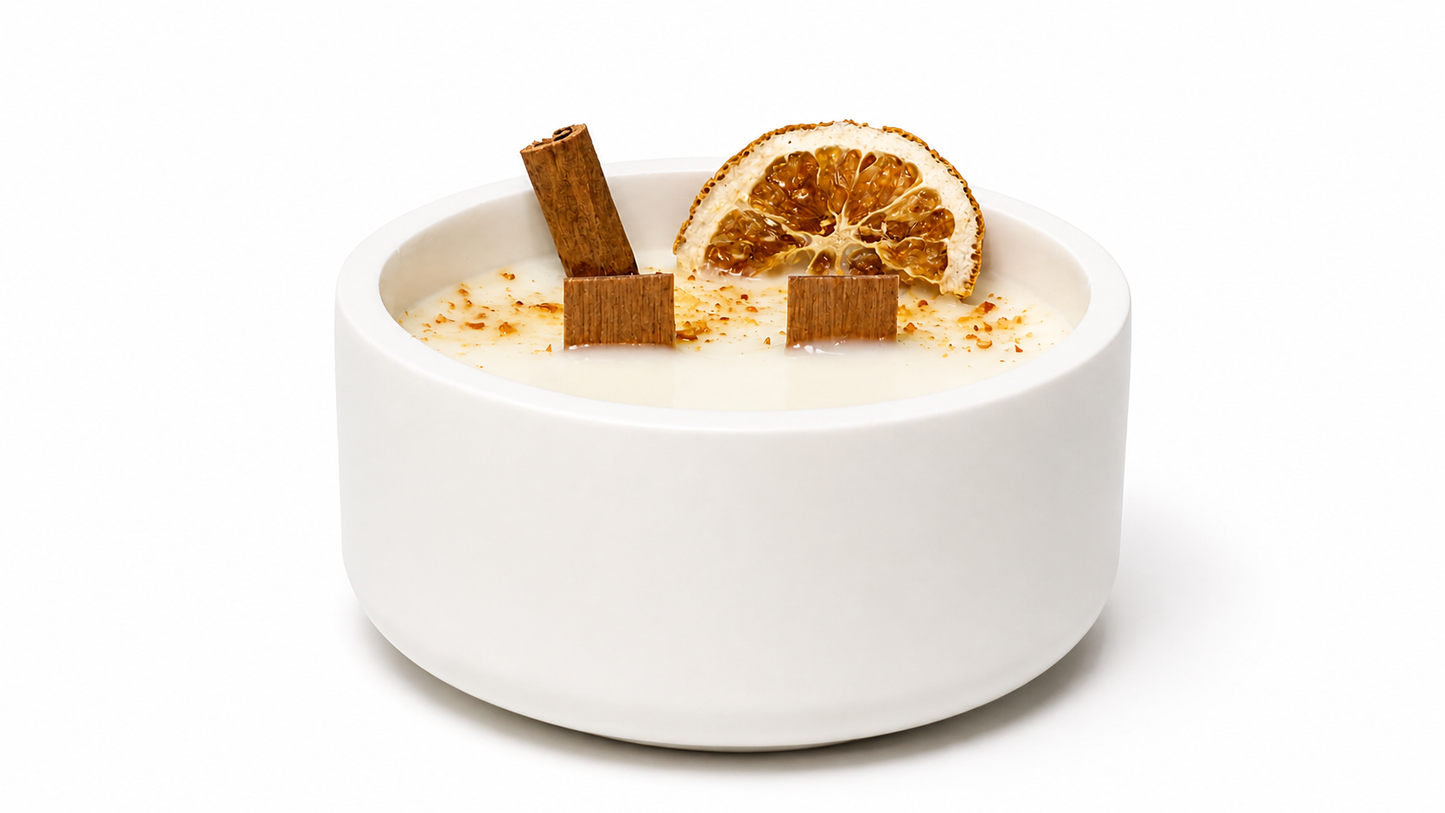 Vela Canela y naranja